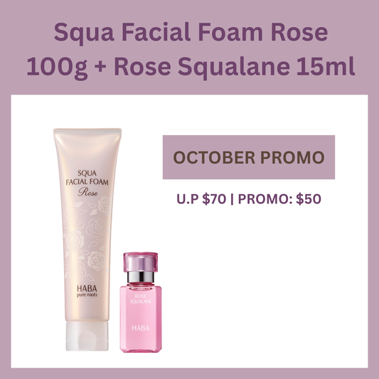 Oct 25 Promo Squa Facial Foam Rose 100g + Rose Squalane 15ml